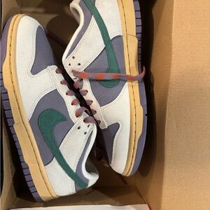 Nike Dunk Low White and Green Sneakers